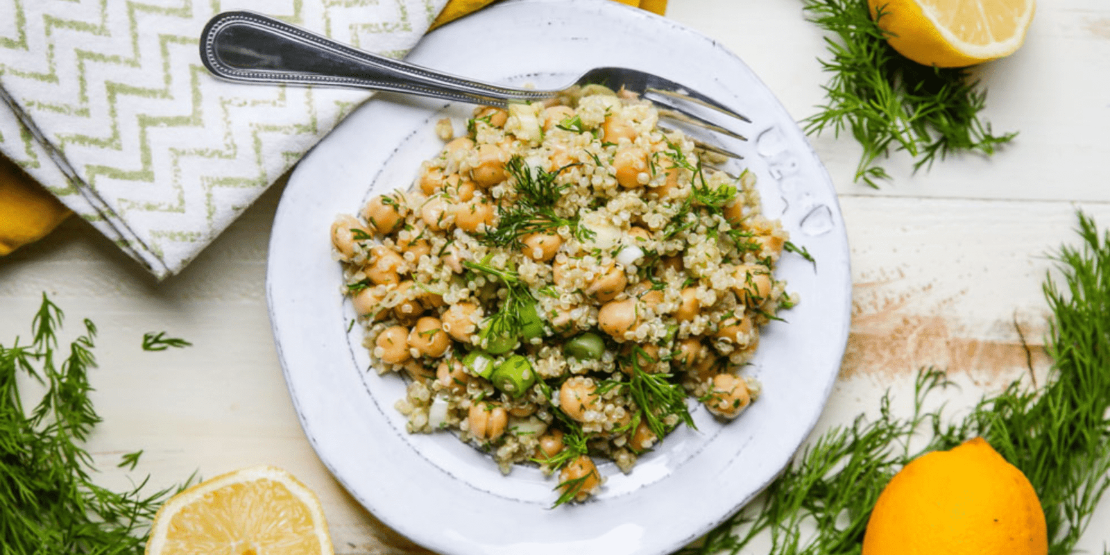 Lemony Quinoa Chickpea Salad